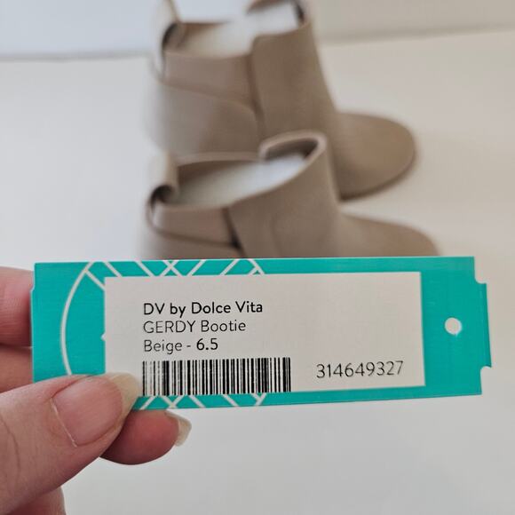 DV by Dolce Vita Gerdy Bootie Beige Ankle Wedge Heel Womens 6.5 Boho Chic Casual - Picture 9 of 9